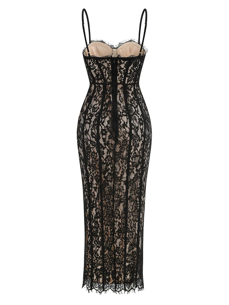 Floral Lace Corseted Bodycon Dresses