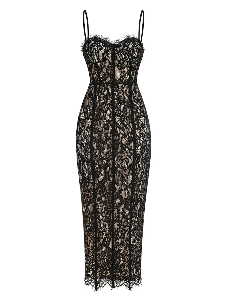 Floral Lace Corseted Bodycon Dresses