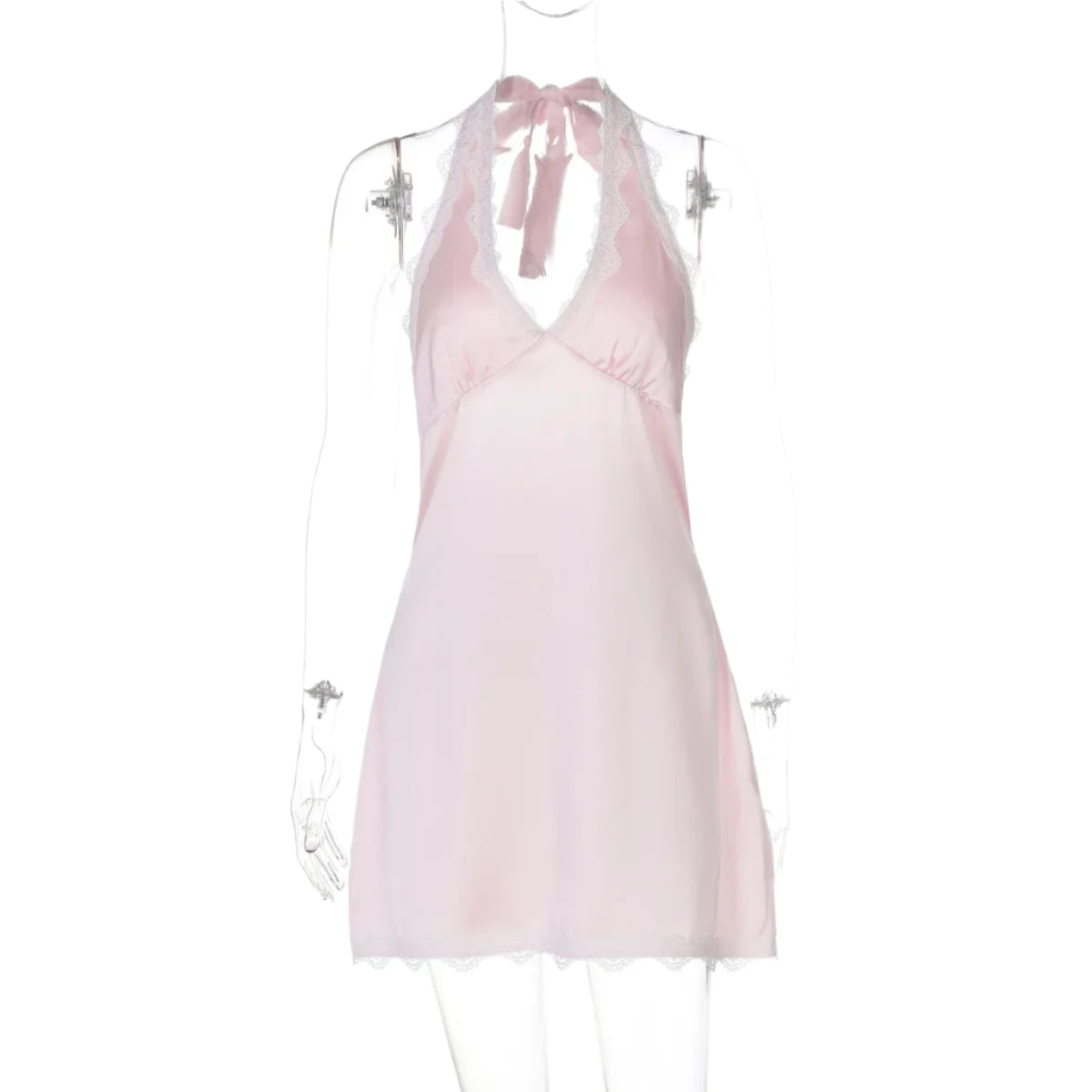 Lace Halter Mini Dress