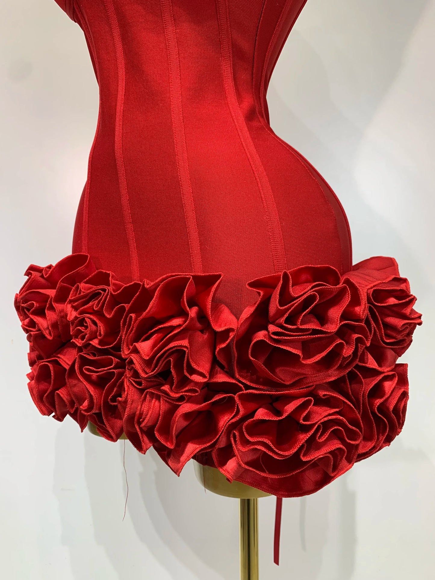 Womens Strapless Flower Embellished Mini Dress