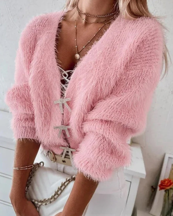 Fuzzy Cardigan Sweater