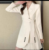 Pleated Skirt Blazer Dress