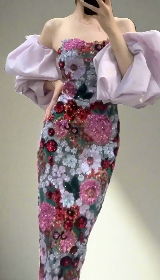 Violet Long Lace Gown