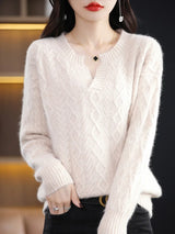 100% Pure Cashmere Women's  V-Neck Sweater