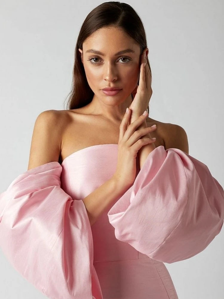 Pink Bubble Hem Mini Dress