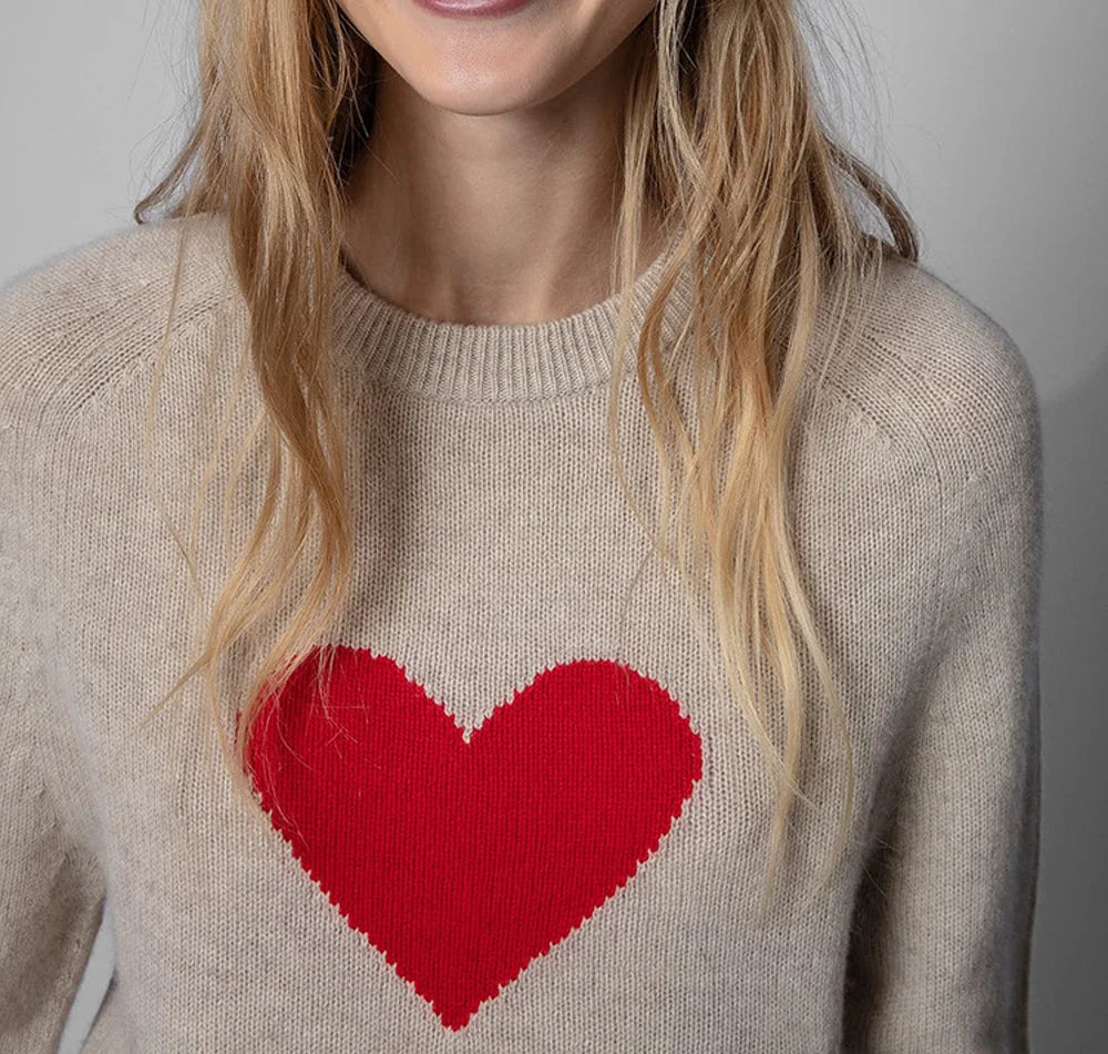 Cashmere Red Heart Sweater