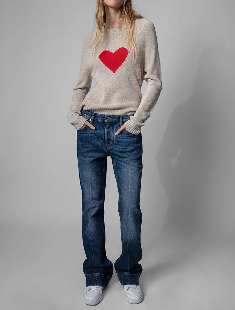 Cashmere Red Heart Sweater