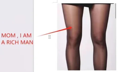 "Mom I Am Rich Man" Printed Pantyhose Ultra-thin Sexy Tights