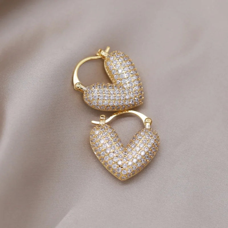 Heart Shape French Hook Earrings