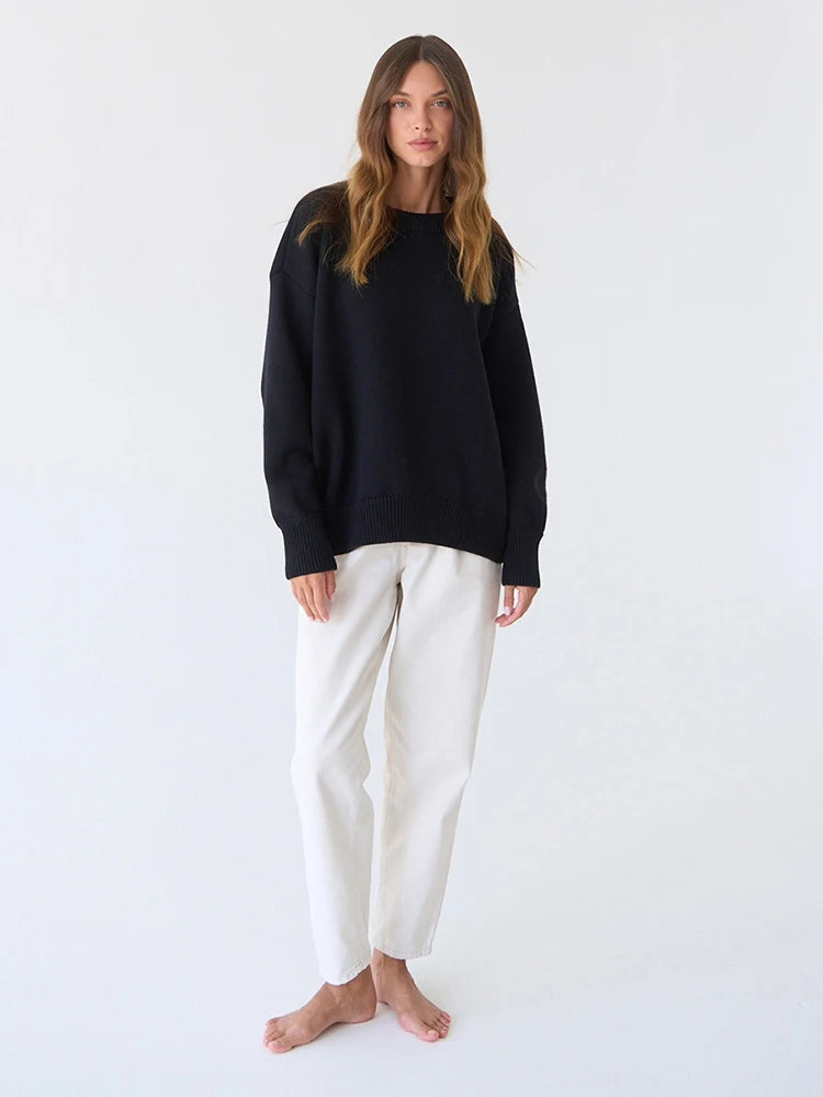 Women's Round Neck Oversized Knit Sweaters