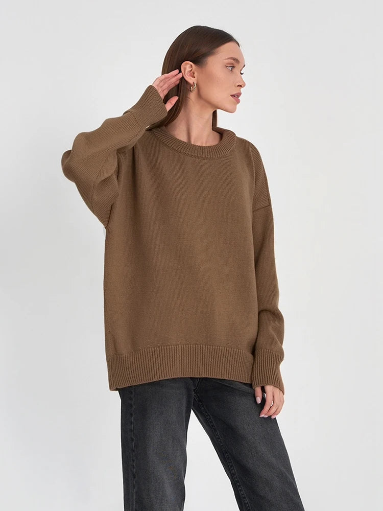 Women's Round Neck Oversized Knit Sweaters