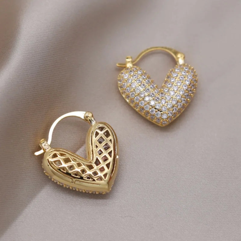 Heart Shape French Hook Earrings