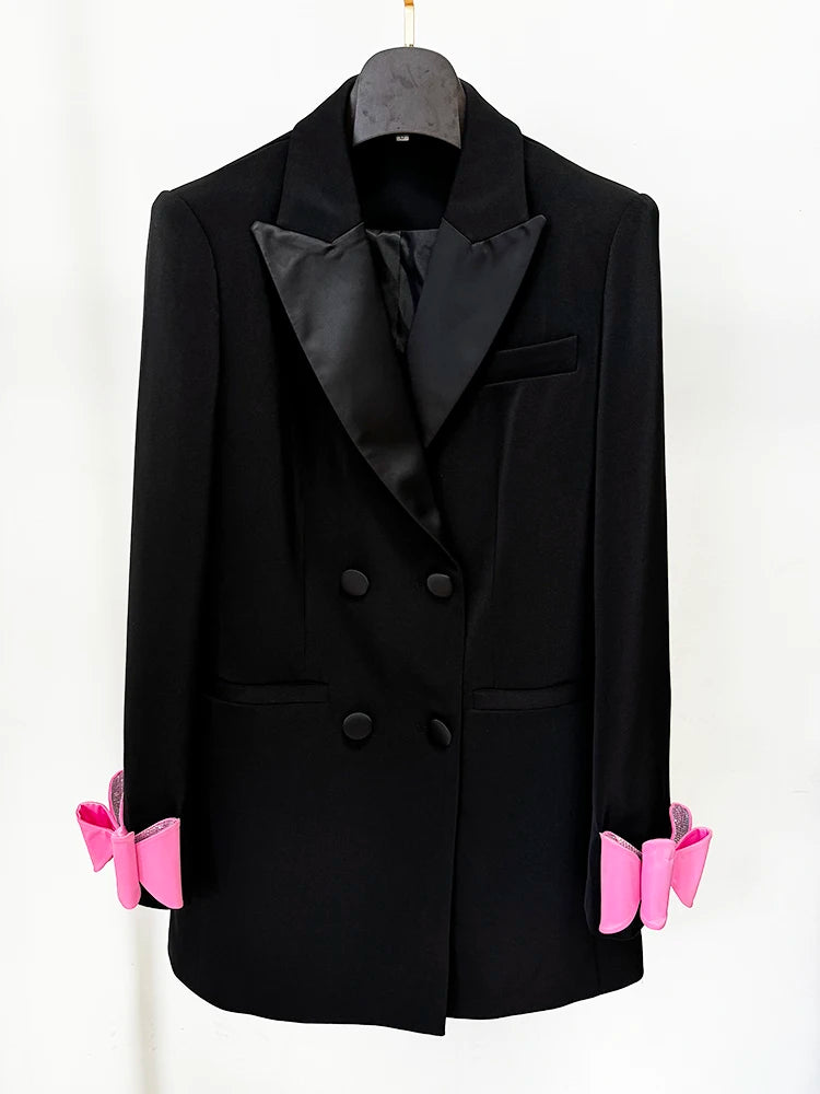 Women's Double Breasted Bow Blazer Dress