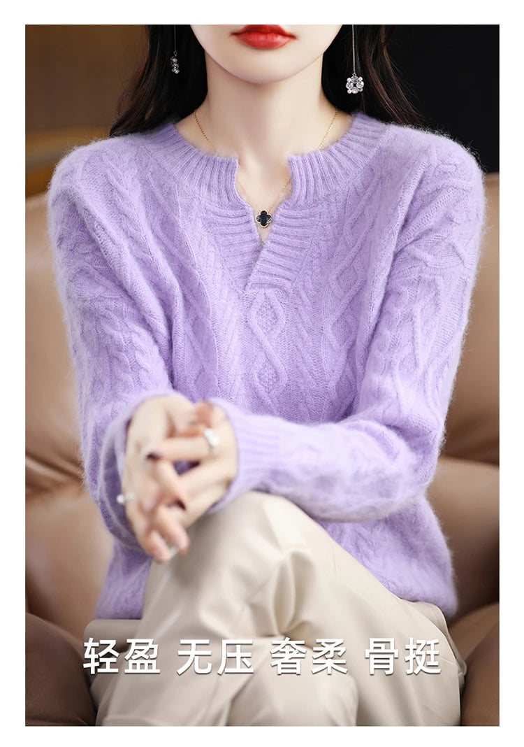 100% Pure Cashmere Women's  V-Neck Sweater