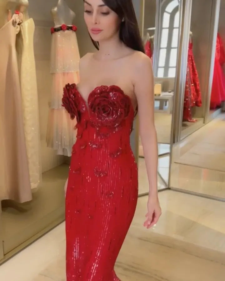 Red Sequin Gown