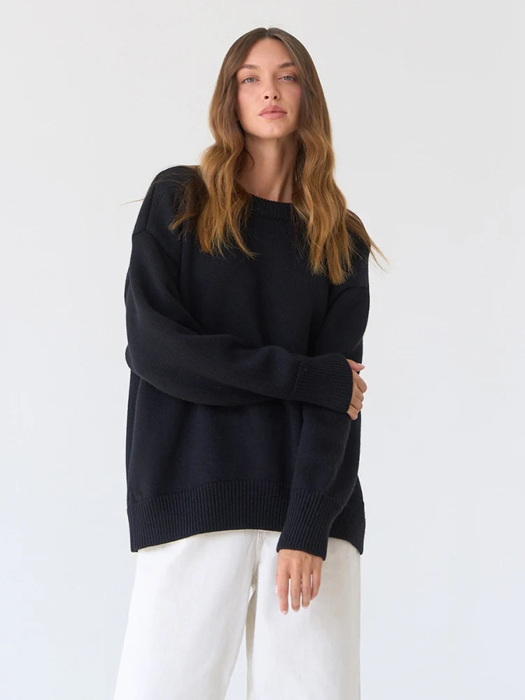 Women's Round Neck Oversized Knit Sweaters