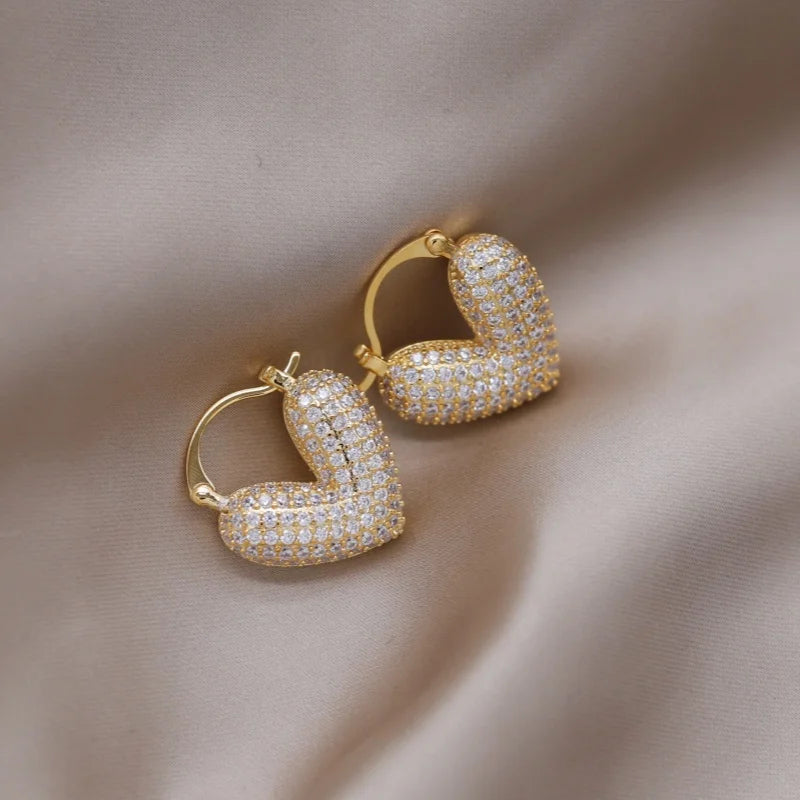 Heart Shape French Hook Earrings