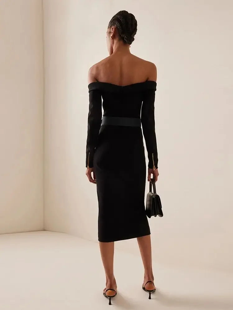 Women's Black Zipper Dress