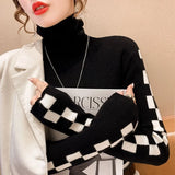 Checkers Turtle Neck Sweater