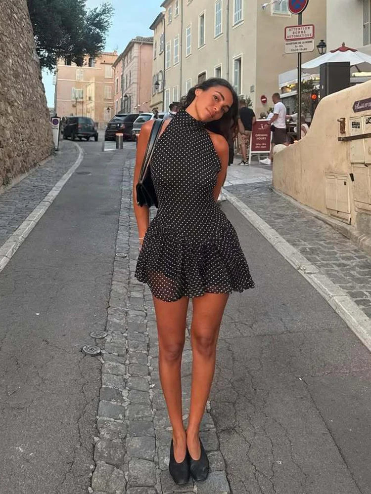 Polka Dot Ruffled Mini Dress