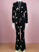 Floral Printed, Two Piece Pant Suit