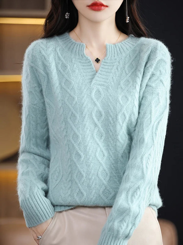 100% Pure Cashmere Women's  V-Neck Sweater