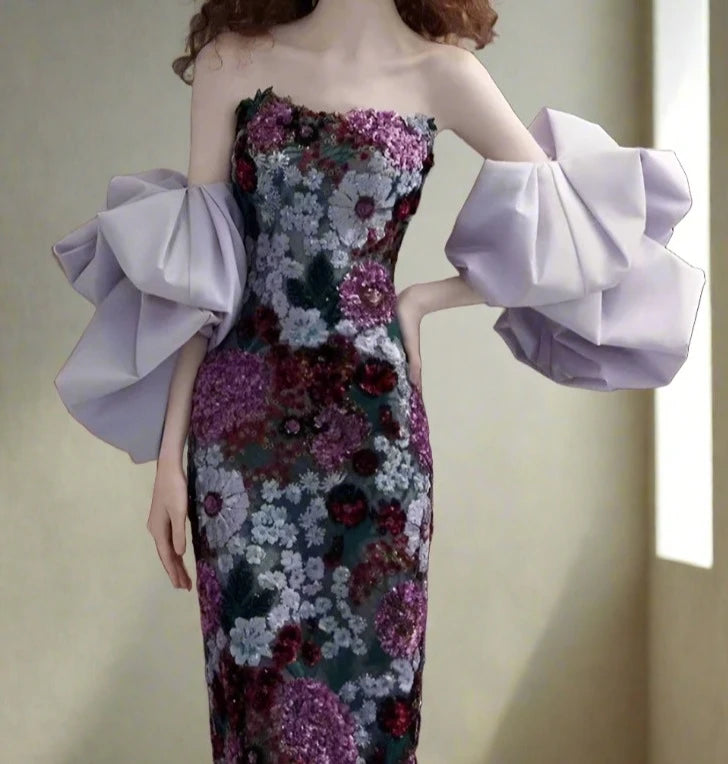 Violet Long Lace Gown