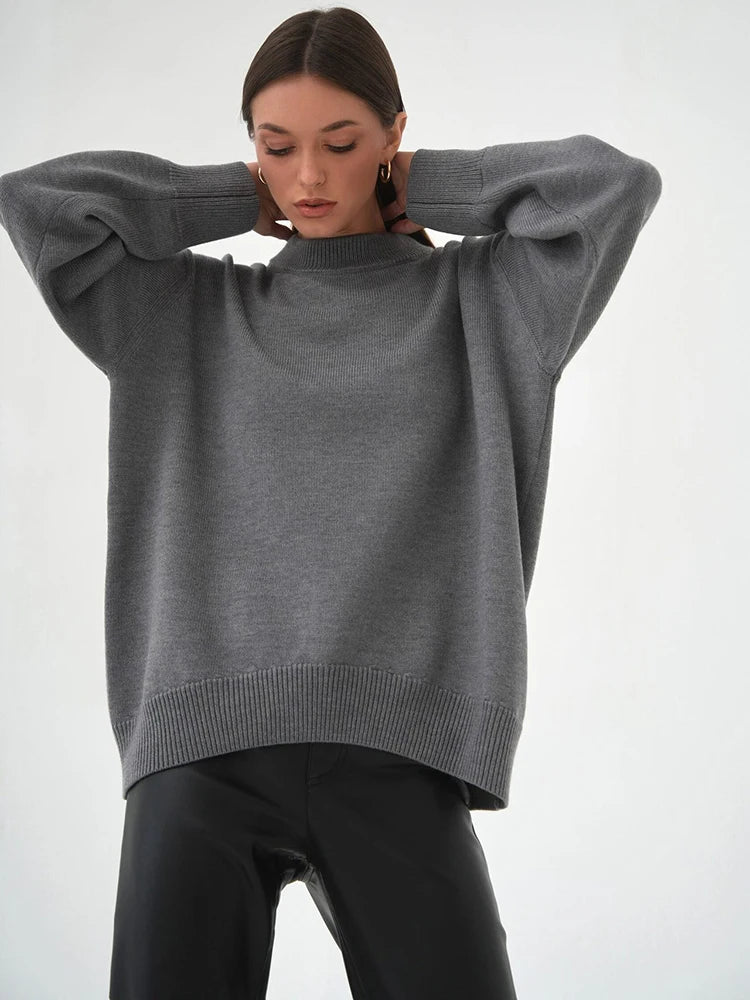 Women's Round Neck Oversized Knit Sweaters