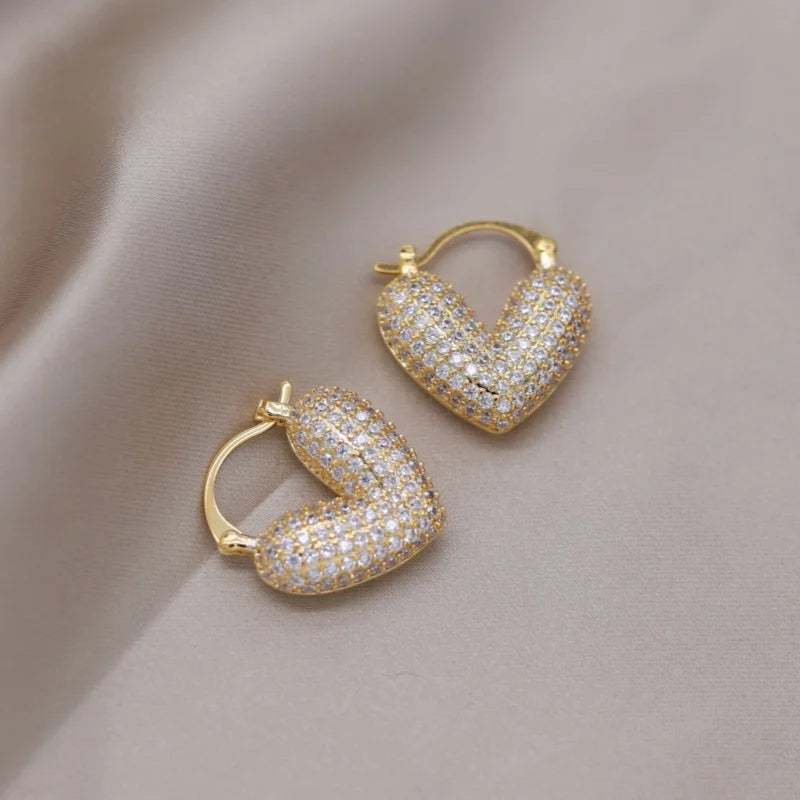 Heart Shape French Hook Earrings