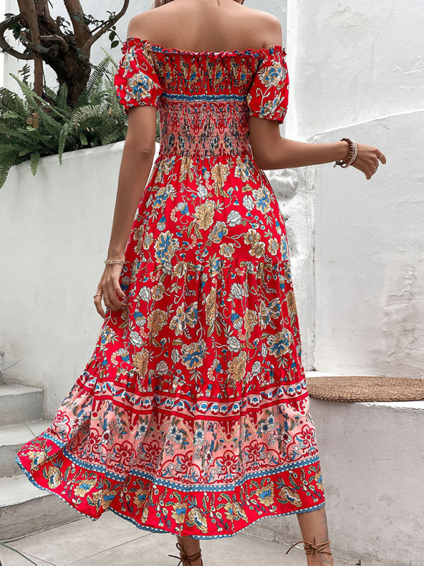 Red Boho Day Dress