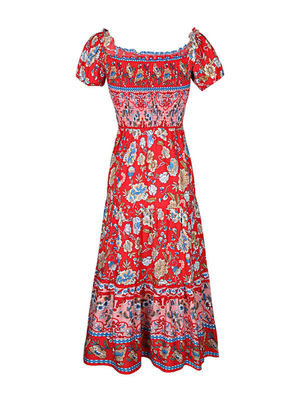 Red Boho Day Dress