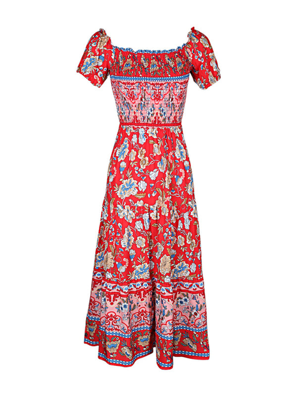 Red Boho Day Dress